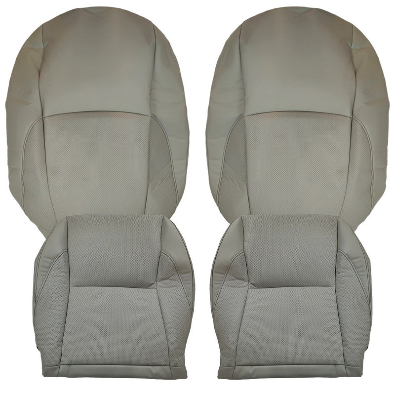 DURAFORCE Driver Passenger Bottom & Top Leather Seat Cover Gray For 2007-2012 Lexus ES350