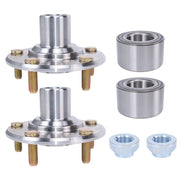 DURAFORCE 2 Front Wheel Hub Bearing Kits For 2016 Honda Civic 2.0L EX 2.0L LX Only W/ Nuts