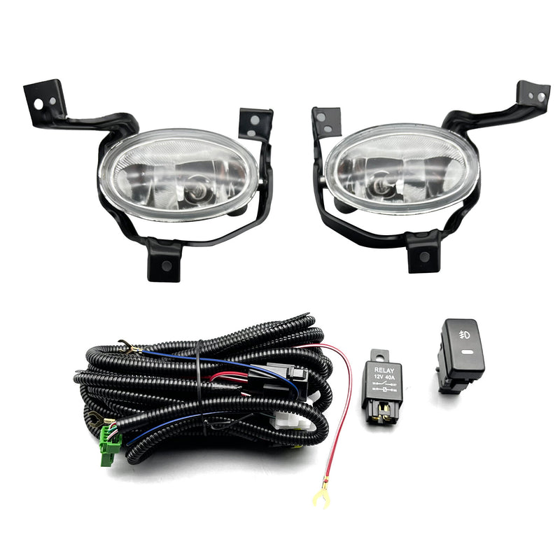 DURAFORCE Left+Right Front Bumper Fog Lights+Switch+Wiring For 2010-2011 Honda CR-V CRV