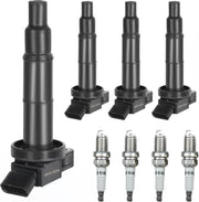 DURAFORCE Ignition Coil Pack & Spark Plugs UF333 for 2.4L 02-10 Toyota Camry 01-08 Rav4