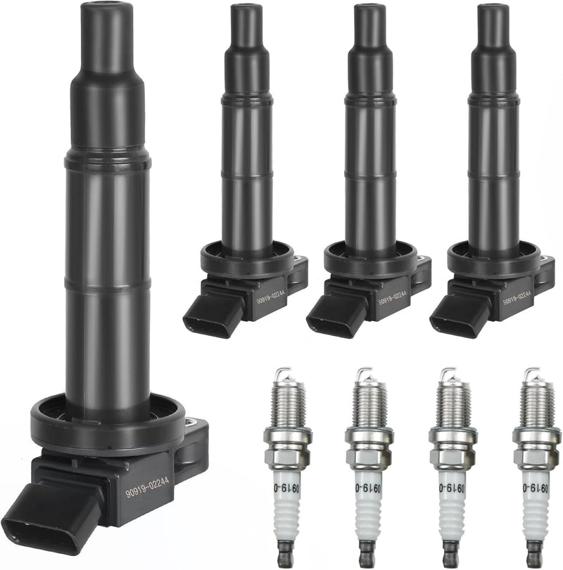 DURAFORCE Ignition Coil Pack & Spark Plugs UF333 for 2.4L 02-10 Toyota Camry 01-08 Rav4