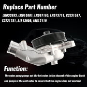 DURAFORCE Engine Water Pump for Land Rover Range Rover 2010-2021 Discovery Jaguar F-Type