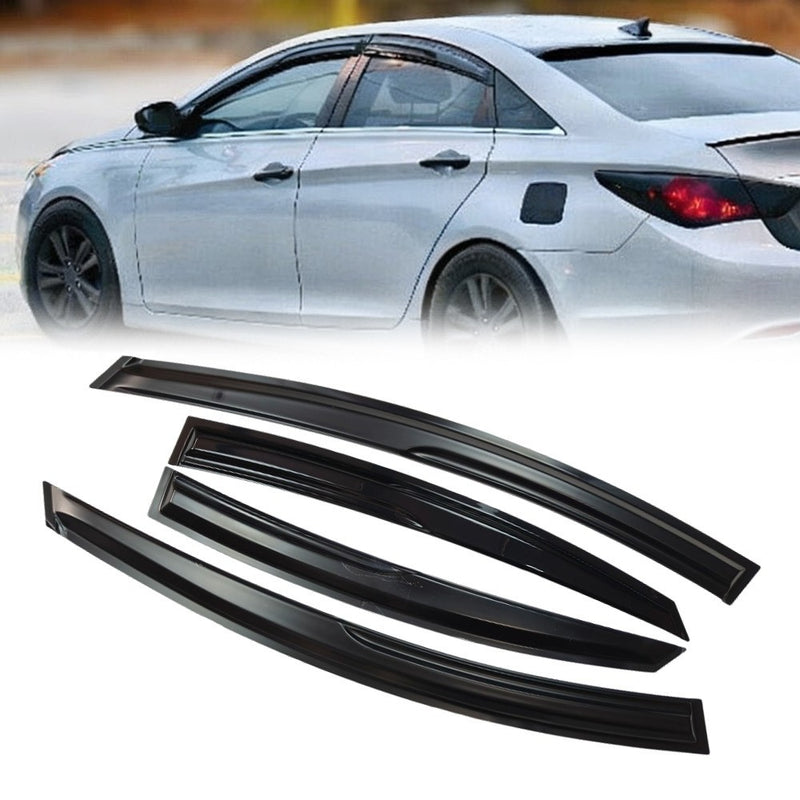DURAFORCE New M Style Window Visors Rain Guards Deflector For 2011-2014 Hyundai Sonata