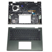 DURAFORCE New Palmrest Backlit Keyboard Green 0VJ2PX For Dell Inspiron 14 5410 7415 2-in-1