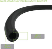 DURAFORCE 5/8" 16mm Fuel Line Hose Push Lock NBR Rubber SAE 30R7 5FT 300PSI with 10 Clamps