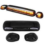 DURAFORCE For Truck SUV Smoked Lens 3pc Cab Roof Marker Running Lights w/Amber LED Lamps