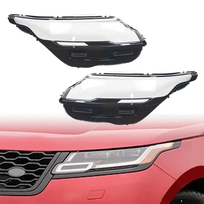 DURAFORCE Left & Right Headlight Clear Lens Cover For 2017-2024 Range Rover Velar
