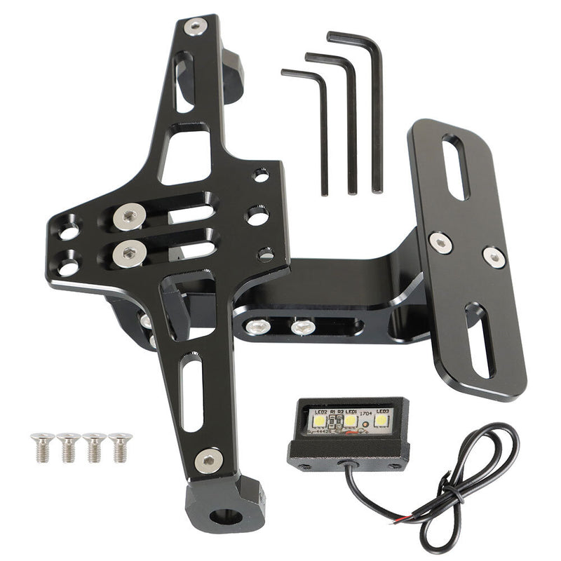 DURAFORCE Universal Motorcycle Fender Eliminator Kit LED Tail Tidy License Plate Holder
