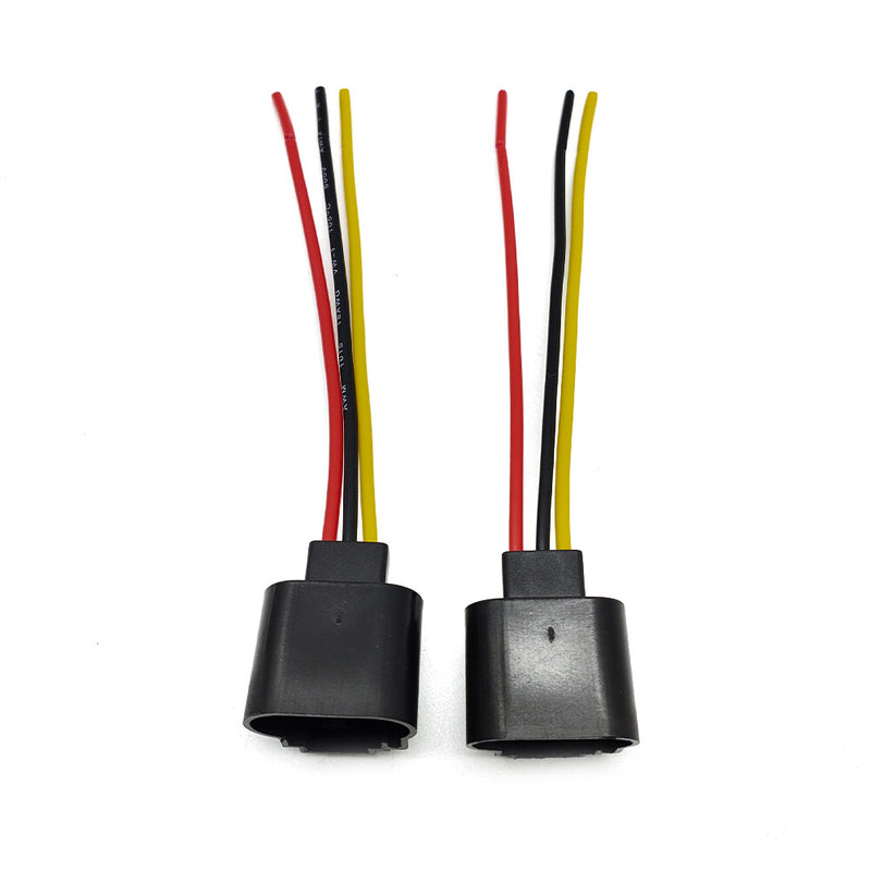 DURAFORCE Wire Pigtail Female Nylon 9008 H13 Two Harness Headlight Bulb Socket Connector