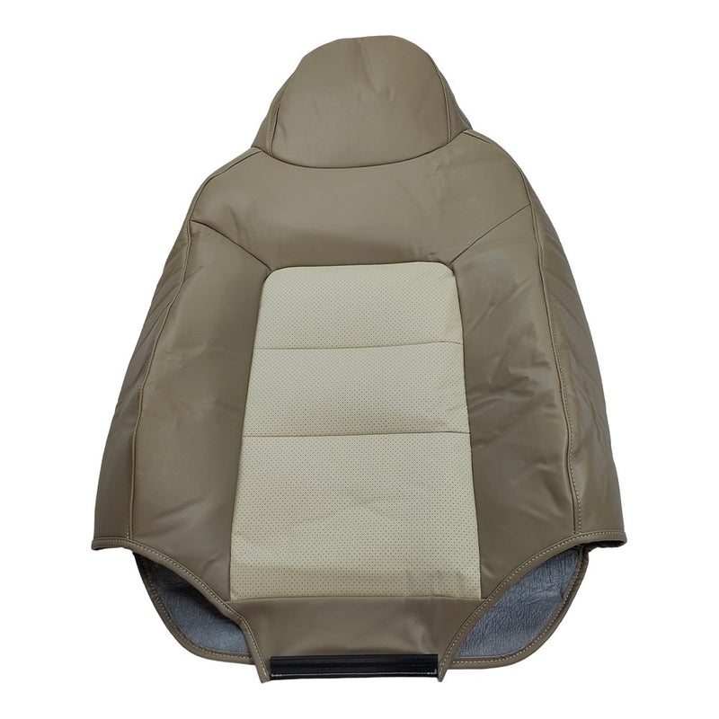 DURAFORCE Driver Side Top Leather Perforated Seat Cover Tan For Ford Expedition 2003-2006