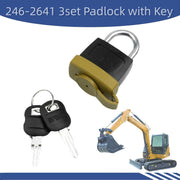 DURAFORCE 246-2641 3 set Padlock with Key For Caterpillar CAT Fuel Cap 7X7700 1428828