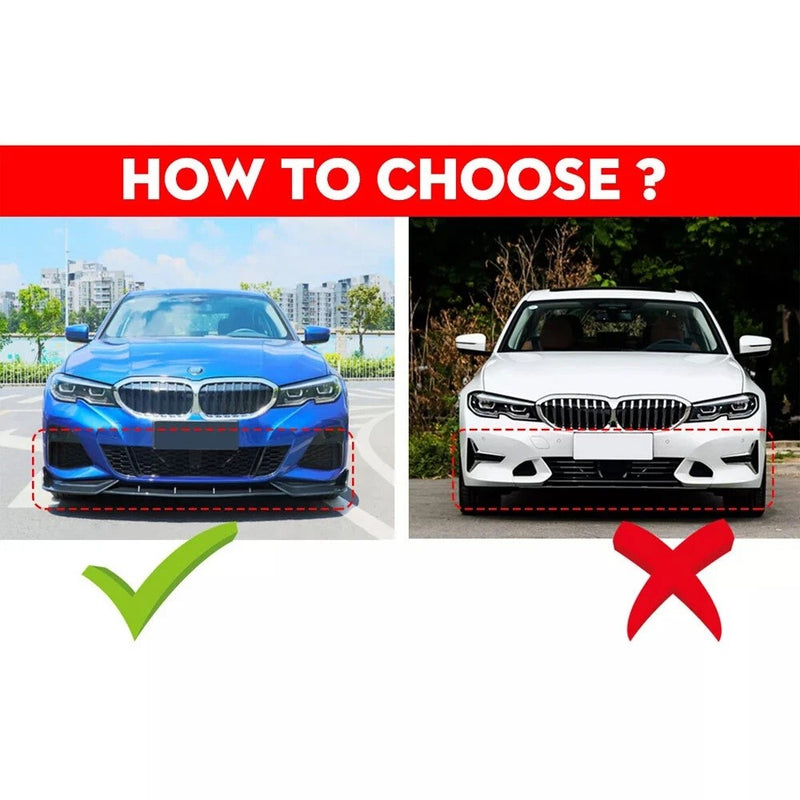 DURAFORCE For BMW G20 330i M340i M Sport 2019-22 GT Style Gloss Black Front Bumper Lip Kit