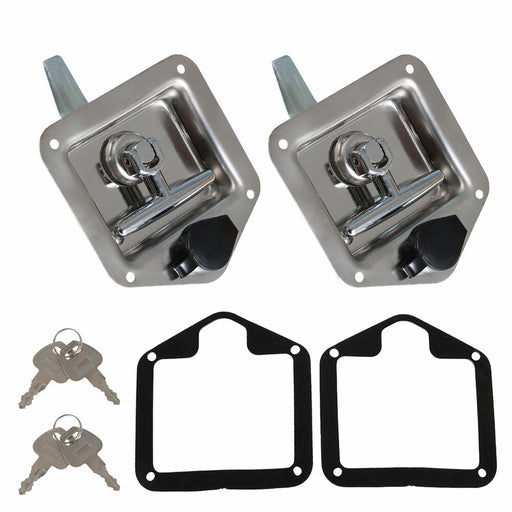 DURAFORCE 2 Trailer Door Latch T-Handle Locking Stainless Steel for Camper RV Truck Toolbx