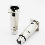 DURAFORCE 4 x 3 Pin XLR Male to Female Audio Pass Thru Feed Panel Mount Connector Adapter