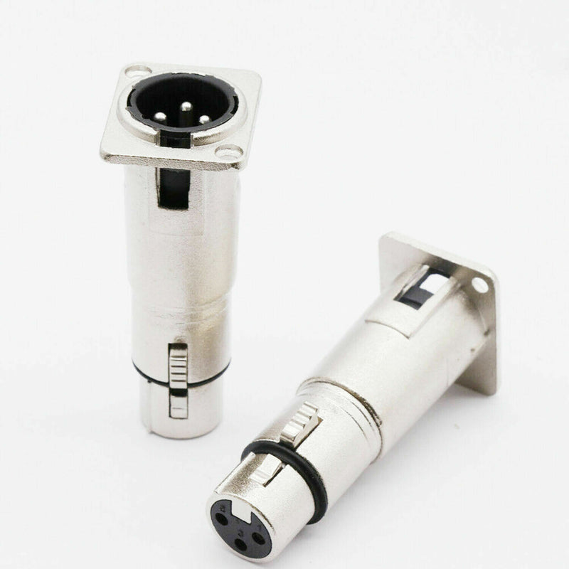 DURAFORCE 4 x 3 Pin XLR Male to Female Audio Pass Thru Feed Panel Mount Connector Adapter