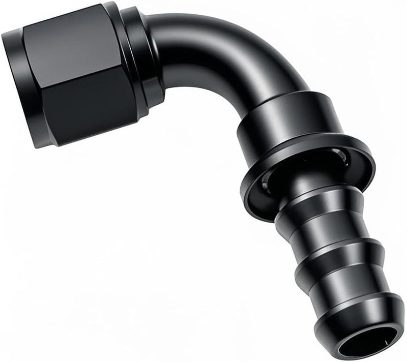 DURAFORCE 10AN 90 Degree Push Lock Hose Fitting End AN10 Female Swivel Push-on/Lock Hose