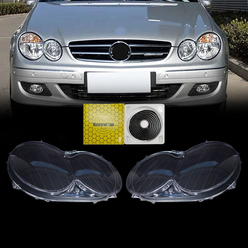 DURAFORCE A Pair Headlight Lens Cover Clear L+R For Mercedes Benz CLK C209 W209 2005-2009