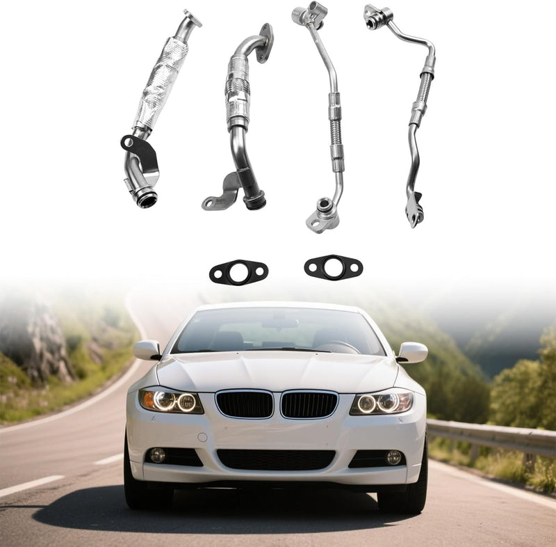 DURAFORCE Turbo Charger Coolant Hose Line Kit 11427563713 For Base 3.0L L6 BMW 335i 335xi