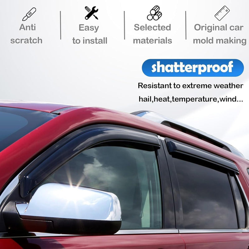 DURAFORCE For 2009-2012 8TH Gen Honda Accord JDM Style Window Visor Vent Rain Guards