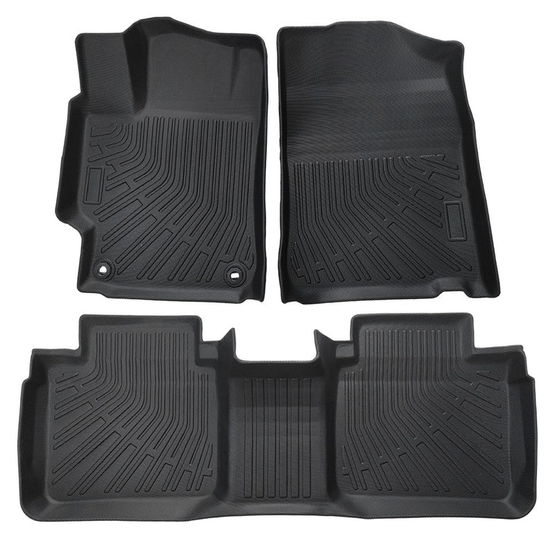 DURAFORCE Floor Mats Liner Set For Toyota Camry 07-11 Front & 2nd Row TPE All Weather