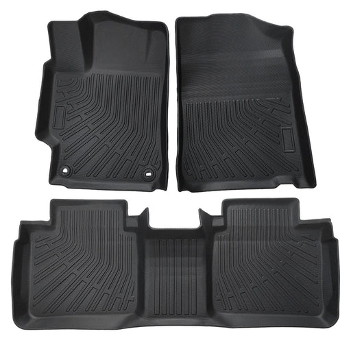DURAFORCE Floor Mats Liner Set For Toyota Camry 07-11 Front & 2nd Row TPE All Weather