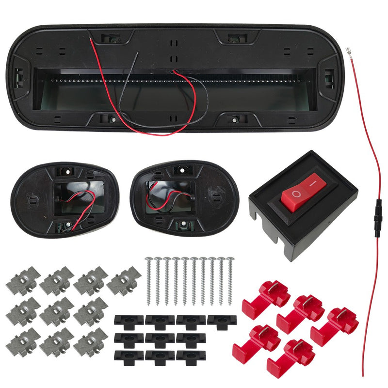 DURAFORCE For Truck SUV Smoked Lens 3pc Cab Roof Marker Running Lights w/Amber LED Lamps