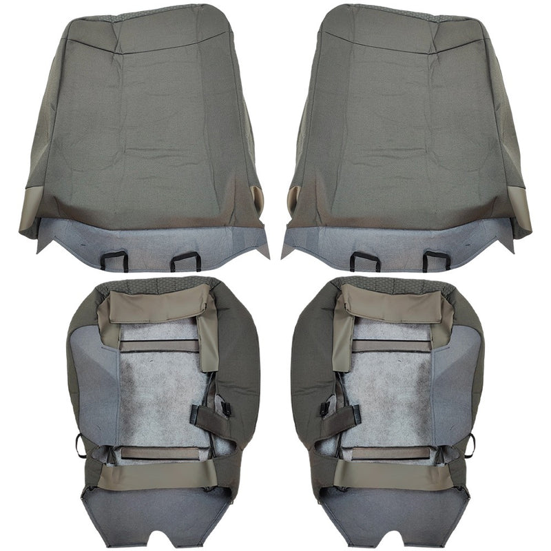 DURAFORCE Driver Passenger Bottom&Top Cloth Seat Cover Gray For Ford F150 XLT 2015-2020