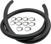 DURAFORCE 5/8" 16mm Fuel Line Hose Push Lock NBR Rubber SAE 30R7 5FT 300PSI with 10 Clamps