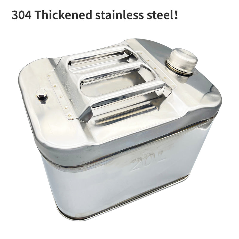 DURAFORCE 5.2 Gallon 20L 304StainlessSteel Fuel Can Gasoline Petrol Gas Tank Container Kit