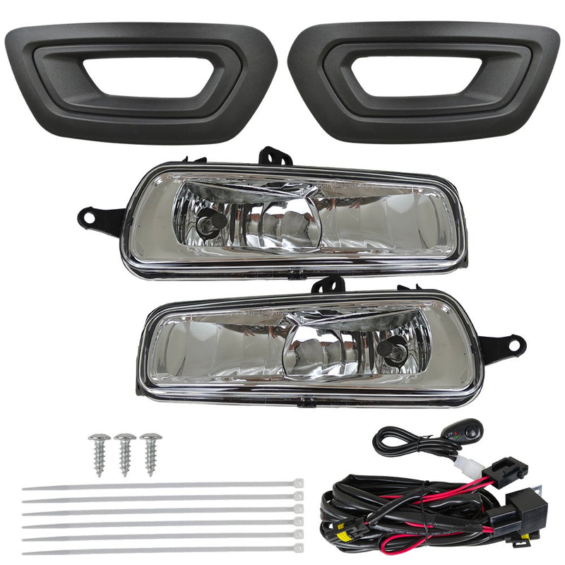DURAFORCE Left & Right Fog Lights W/Bezels Covers+Bulbs+Wiring For Ford Transit 2020-2024