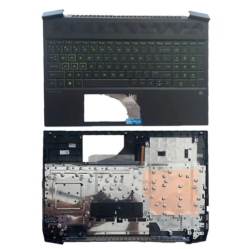DURAFORCE For HP Pavilion 15-EC 15-EC0003CA 15-EC0013DX Palmrest Keyboard Green Backlit US