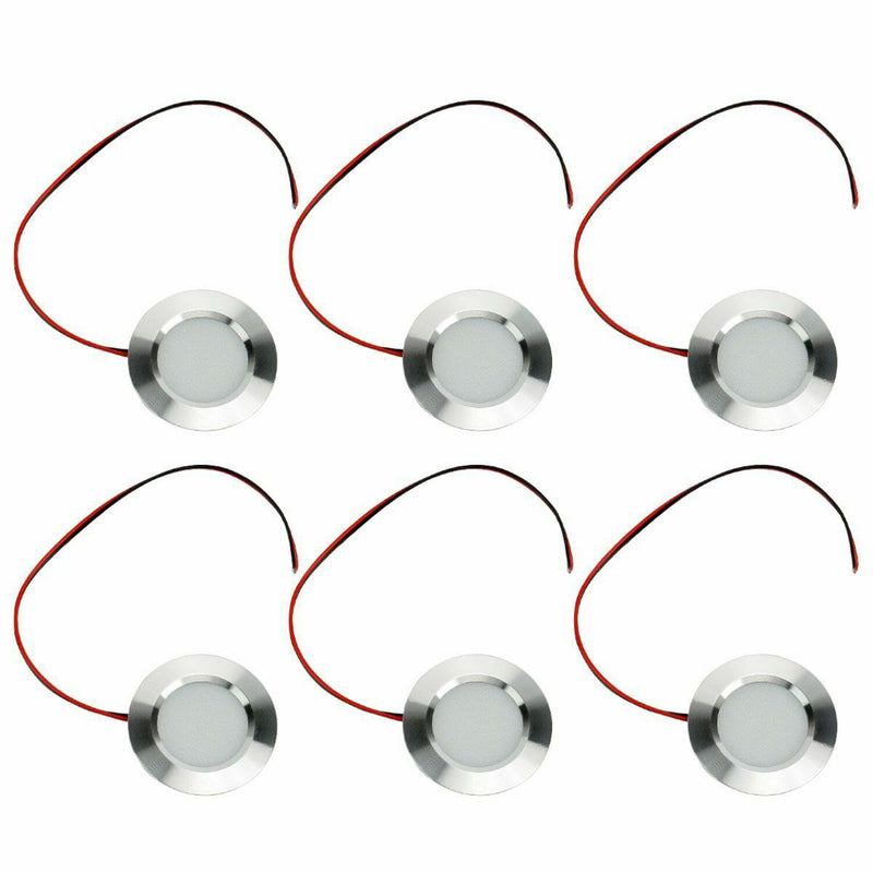 DURAFORCE 6X 12V LED Lights Recessed Ceiling light For RV Camper Interior Cool White 6400K