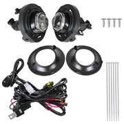 DURAFORCE For 15-23 Dodge Challenger Bumper Fog Lights Driving Lamps Pair w/Wiring Switch