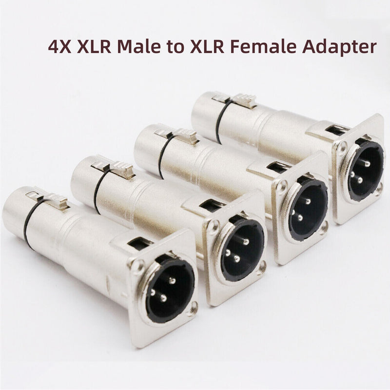 3Pin XLR Male to Female Audio Pass Thru Feed Panel Mount Connector Adapter US
