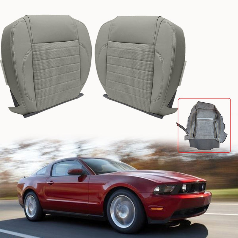 DURAFORCE For Ford Mustang 2010-2014 Driver&Passenger Side Bottom Leather Seat Cover GRAY