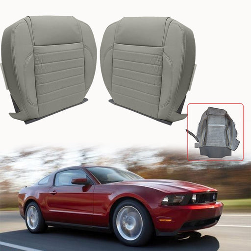 DURAFORCE For Ford Mustang 2010-2014 Driver&Passenger Side Bottom Leather Seat Cover GRAY