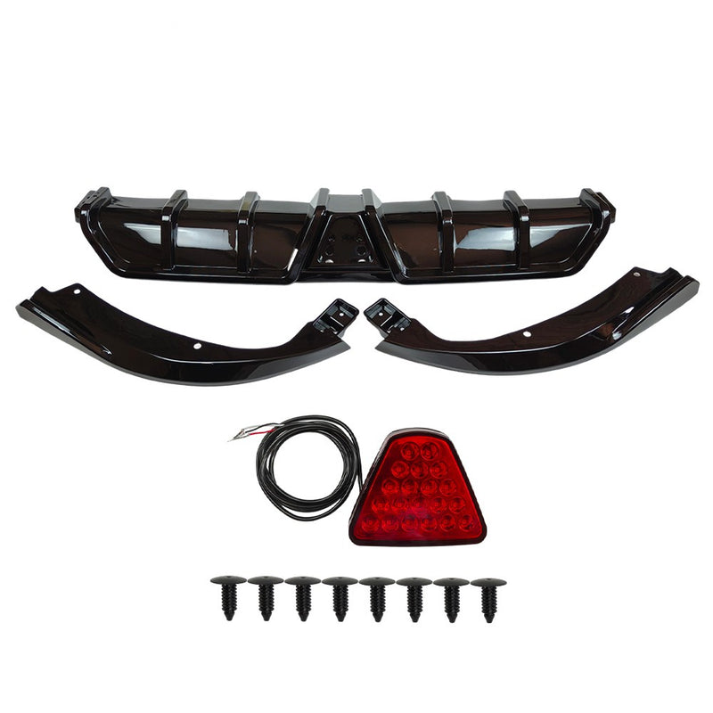 DURAFORCE For 2016-21 Civic Sedan Gloss Black DIffuser Kit W/ LED Light