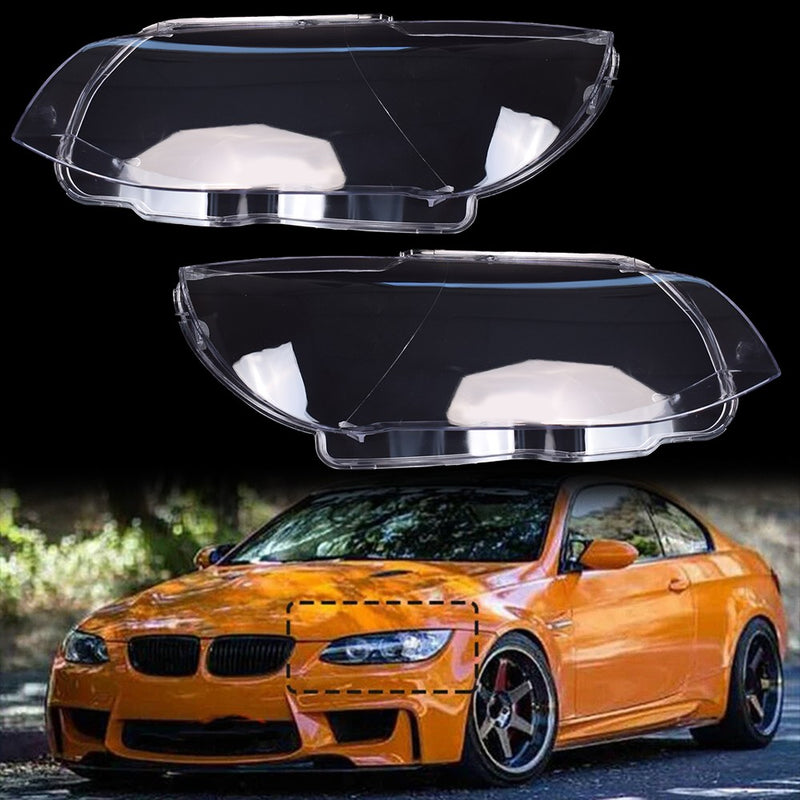 DURAFORCE A Pair For BMW E92 Coupe E93 328i 2010-2013 LCI Clear Headlight Lens Covers