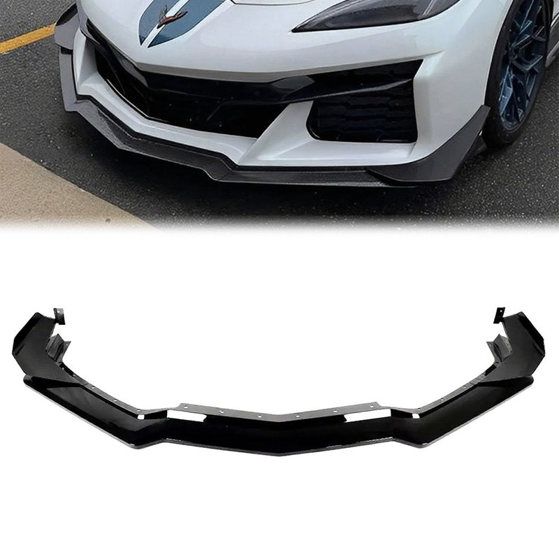 DURAFORCE For Corvette C8 Z51 STG 2020-2024 Gloss Black Front Bumper Lip Splitter