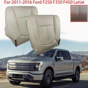 DURAFORCE Driver&Passenger Bottom Leather Seat Cover Tan For 2011-2016 Ford F250 Lariat