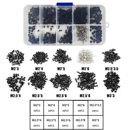 DURAFORCE 500Pcs Set Laptop Computer Screws Set For HP Dell Lenovo Sony Toshiba SAMSUNG
