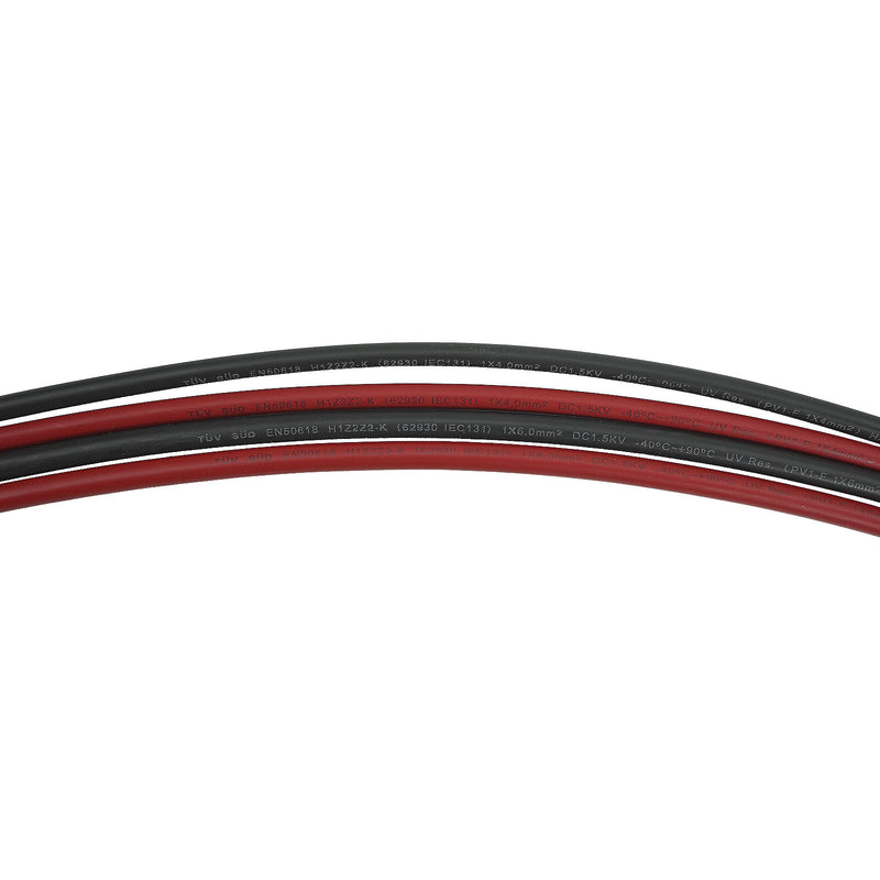 DURAFORCE 12AWG 30 feet Black + 30 feet Red Solar Panel Extension Cable and Connectors