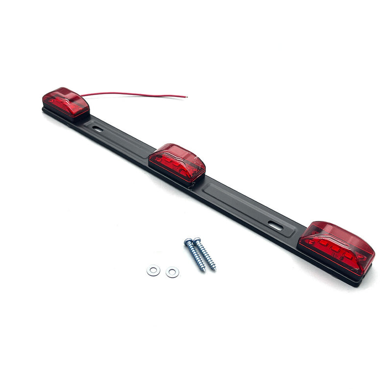 DURAFORCE Truck Trailer Tail Lights Red LED Stainless Rear Clearance ID Marker Light Bar