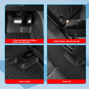 DURAFORCE Floor Mats For 2021-2025 Chevrolet Suburban & 2021-2025 GMC Yukon XL All-Weather