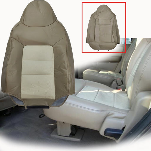 DURAFORCE Driver Side Top Leather Perforated Seat Cover Tan For Ford Expedition 2003-2006