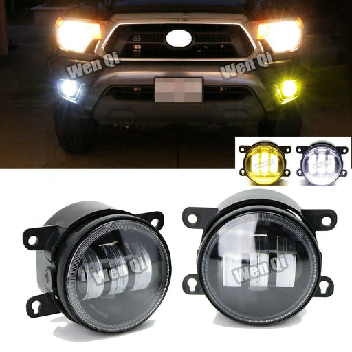 DURAFORCE For Honda Nissan Subaru White/Yellow Dual Color 9W LED Fog Lights Lamps