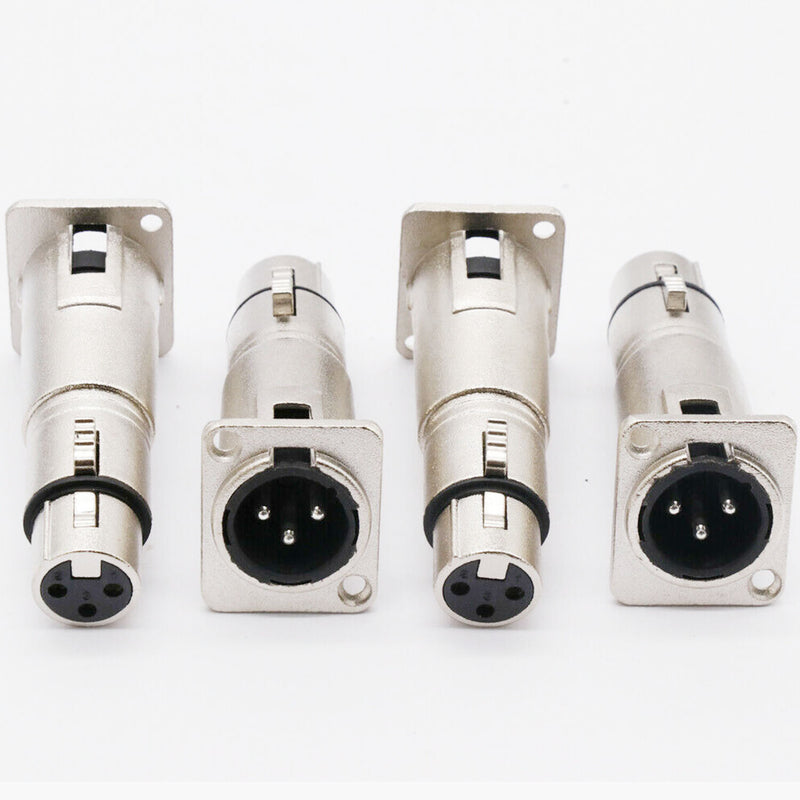 3Pin XLR Male to Female Audio Pass Thru Feed Panel Mount Connector Adapter US