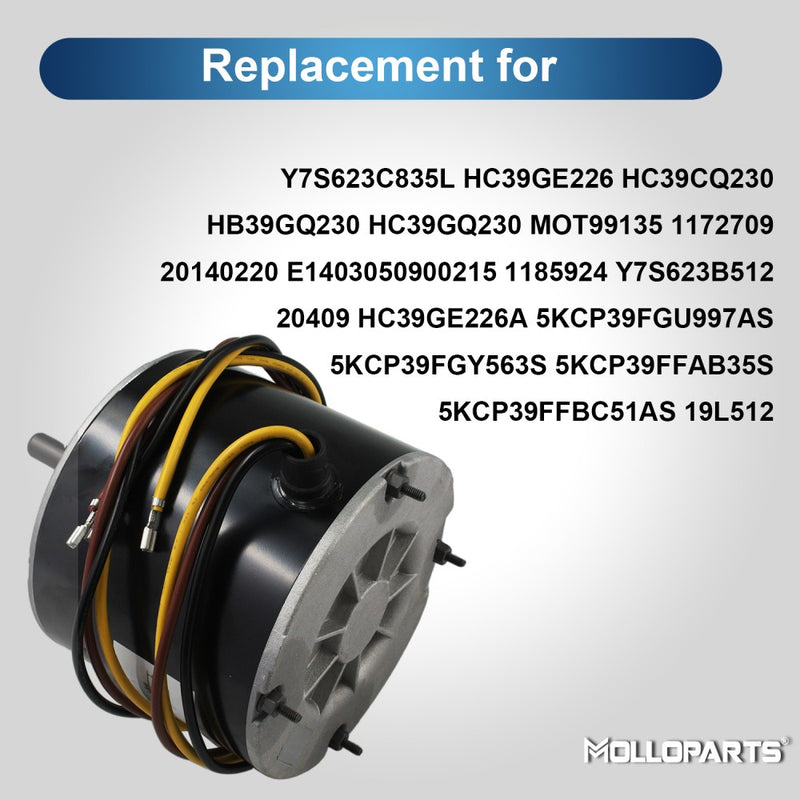 DURAFORCE 3S047 Carrier 1/4 HP, 1100 RPM, 208-230 V Condenser Fan Motor for 5KCP39FGU997AS