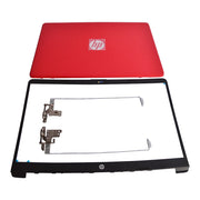 DURAFORCE New For HP 15-DW 15-dw1083wm 15-DW1XX Back Cover & Hinges & Bezel Red M03725-001