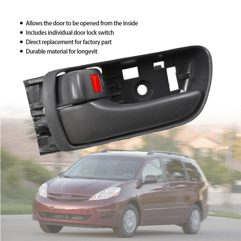 DURAFORCE For Toyota Sienna Inner Inside Interior Door Handle Gray Front Left Right Pair